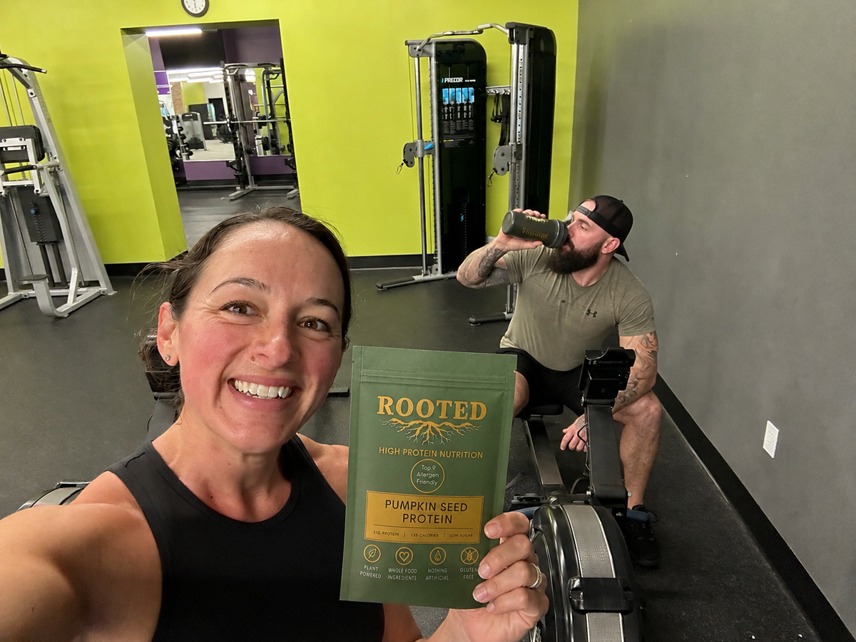 Rooted protein powder pouch pack options