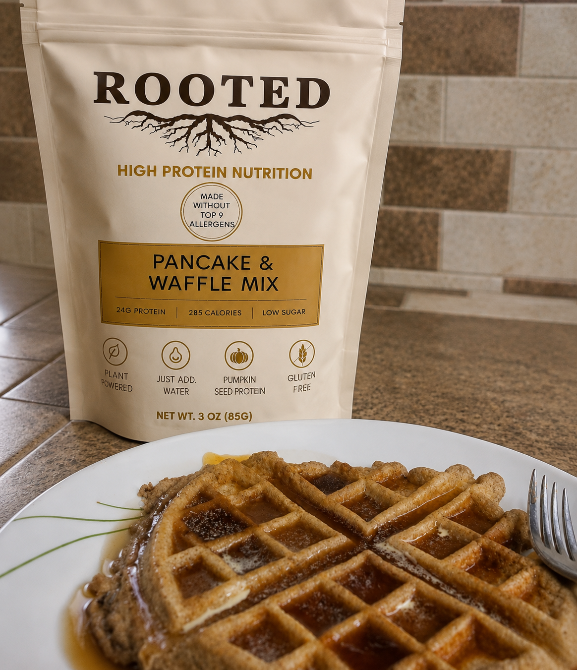 Prepared Rooted waffle